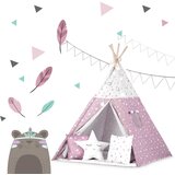 Nukido Teepee šator za djecu s svjetlima -bijelo rozi | shoptok.hr