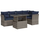  6-dijelni set vrtnih sofa poliratan i bagrem s jastucima sivi | shoptok.hr
