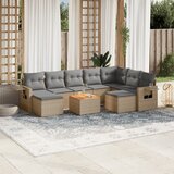 vidaXL 10-dijelni set vrtnih sofa s jastucima bež od poliratana | shoptok.hr
