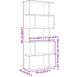 Pregrada regal za knjige 5 razina sivi 70x24x161 cm drveni | shoptok.hr