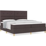  Krevet s kutijom opruge i madracem Tamnosmeđa 200x200 cm Tkanina | shoptok.hr