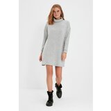 Trendyol gray Turtleneck Soft Knitted Dress Cene