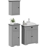 Maison Chic Komplet kopalniškega pohištva - Kopalniški sestavi 3-delni BODO siva trdna borovina, (21788284) | Shoptok.si