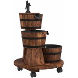  Vodena fontana s kotačima i crpkom 55x55x80 cm masivna jelovina | Eponuda.com