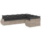  9-dijelni set vrtnih sofa od poliratana s jastucima svjetlosivi | shoptok.hr