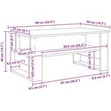  Klubska miza Umetni hrast 90 x 50 x 40 cm Konstruiran les, (5000120291) | Shoptok.si