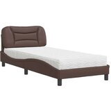  Postelja z vzmetnico rjava 90x200 cm umetno usnje, (21166083) | Shoptok.si
