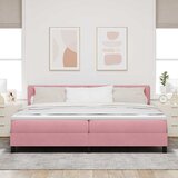  Krevet s opruga kutije Ružičasta 200 x 200 cm Baršun | shoptok.hr