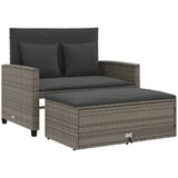 Maison Chic Vrtni kavč - Zunanji kavč z blazinami 2-sedežni siv poli ratan, (22043995) | Shoptok.si