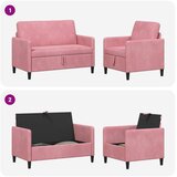  Set sofe s pohranom 2 kom. Ružičasta Poliester | shoptok.hr