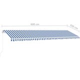  Samostojeća tenda na ručno uvlačenje 600 x 350 cm plavo-bijela | shoptok.hr