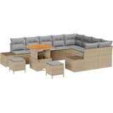  Sjedeća garnitura za vrt s jastukom 12 pcs Bež i svijetlo siva | shoptok.hr