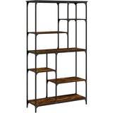  The living store knjižna polica dimljeni hrast 99x35,5x176 cm inž. les in jeklo - knjižna polica, (21499550) | Shoptok.si