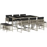  11-dijelni vrtni blagovaonski set s jastucima svijetlosivi | shoptok.hr