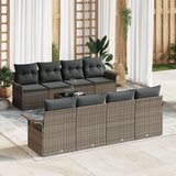 vidaXL vrtni set sofa Set od 7 Siva Ratan, Poliester Cijene