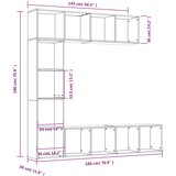  3-dijelni set ormarića za knjige/TV boja hrasta 180x30x180 cm | shoptok.hr