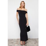 Trendyol Black Maxi Fitted Carmen Collar Flexible Knitted Maxi Dress | ePonuda.com