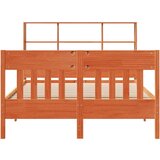 vidaXL Posteljni okvir brez vzmetnice voščeno rjav 120x190 cm borovina | Shoptok.si