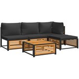  The Living Store Vrtna sedežna garnitura z blazinami 5-delna trden akacijev les - Vrtna Sedežna Garnitura, (21460337) | Shoptok.si