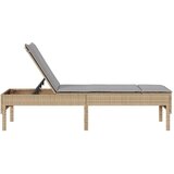  Ležaljka s jastukom bež 55x200x44 cm poli ratan | shoptok.hr