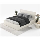 Maison de Rêve Kremno bela oblazinjena zakonska postelja s prostorom za shranjevanje z letvenim dnom 180x200 cm Lounge L – | Shoptok.si
