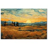  Slika - Impressionistic fields - painted golden landscape with fields of grain 120x80 | shoptok.hr