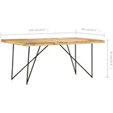 vidaXL Jedillna miza 180x90x76 cm trden mangov les | Shoptok.si