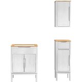  Set namještaja za kupaonicu 3 pcs Bijelo Čvrsto borovo drvo | shoptok.hr