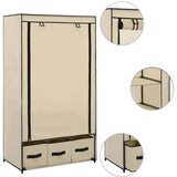  Garderobna omara krem 87x49x159 cm iz blaga, (20824515) | Shoptok.si