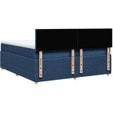  Boxspring - Krevet s oprugama i madracem plavi 200 x 200 cm od tkanine - Plava 200 x 200 cm Blok s kvadratima | shoptok.hr