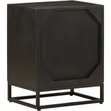  Noćni ormarić crni 40x30x50 cm od masivnog drva manga i željeza | shoptok.hr
