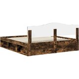  Okvir za krevet s uzglavljem Dimljeni hrast 200 x 200 cm | shoptok.hr