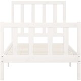  Posteljni okvir bel iz trdnega lesa 100x200 cm, (20645840) | Shoptok.si