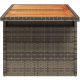  Vrtna miza siva 100x55x73 cm poli ratan in akacijev les | Shoptok.si