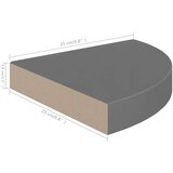 vidaXL Plutajuće kutne police 4 kom sjajne sive 25 x 25 x 3,8 cm MDF | shoptok.hr