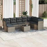  9-dijelni set vrtnih sofa od poliratana s jastucima sivi | shoptok.hr