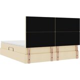  Krevet S LED lampica s uzglavljem Krema 160 x 200 cm tkanina | shoptok.hr