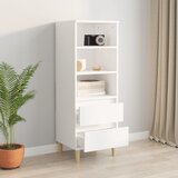  Visoka komoda bijela 40 x 36 x 110 cm od konstruiranog drva | Eponuda.com