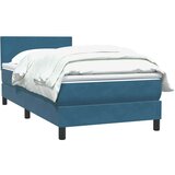 Box spring postelja z vzmetnico temno modra 80x210 cm žamet, (21791887) | Shoptok.si