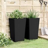 vidaXL Vrtna korita 2 kosa črna 32,5x32,5x57 cm PP | Shoptok.si