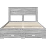 Krevetna konstrukcija s ladicama Siva Sonoma 140 x 190 cm | shoptok.hr