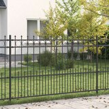  Spike obroč ograje Črna 200 x 130 cm Prašno lakirano jeklo, (5000157810) | Shoptok.si