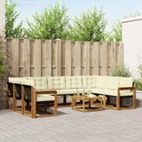  Set vanjskih sofa 10 kom. Prirodna i krem Smeđa 304 x 187,5 x 73 cm | shoptok.hr
