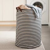 Premier Housewares Crno-bijela tekstilna košara za rublje 54 l Stripe – | shoptok.hr