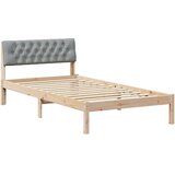 vidaXL Okvir kreveta s uzglavljem Smeđa i svijetlo siva 100 x 200 cm | shoptok.hr