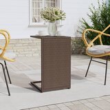 vidaXL Mizica v obliki črke C rjava 40x35x60 cm poli ratan Cene