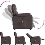 vidaXL Masažni naslonjač od tkanine tamnosmeđi | shoptok.hr
