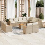 vidaXL 13-dijelni set vrtnih sofa s jastucima poliratan Bež | shoptok.hr