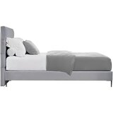 MID.YOU postelja boxspring x , tekstil, leseni material svetlo siva | Shoptok.si