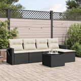  6-dijelni set vrtnih sofa s jastucima crni od poliratana | shoptok.hr